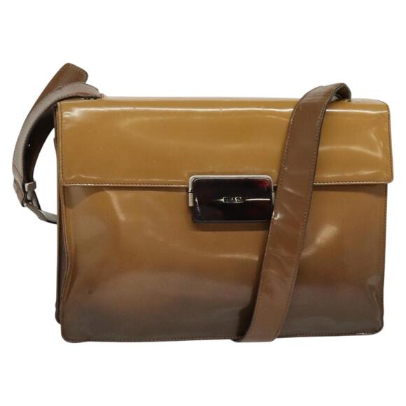 PRADA Shoulder Bag Enamel Beige Silver - Picture 1 of 13